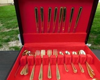 Gold Plated Silverware Set