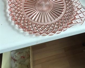 Rose colered serving dish