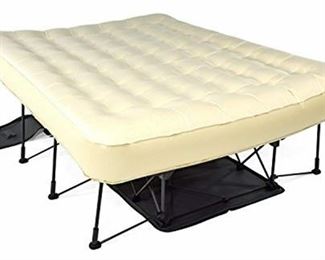 Ivation EZ-Bed (Queen) Air Mattress With Frame & Rolling Case, Self Inflatable, Blow Up Bed Auto Shut-Off, Comfortable Surface AirBed, Best for Guest, Travel, Vacation, Camping