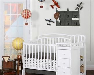 Dream On Me Casco 3-in-1 Mini Crib with Dressing Table Combo, (Choose Your Finish)