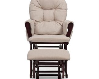 Stork Craft Hoop Glider and Ottoman Set, Cherry/Beige