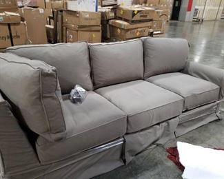 Sofa - 3 Cushion, Grey Canvas