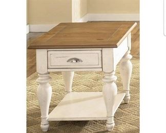 Liberty Furniture INDUSTRIES 303-OT1020 Ocean Isle Rectangular End Table, 24 x 28 x 24 , Bisque with Natural Pine