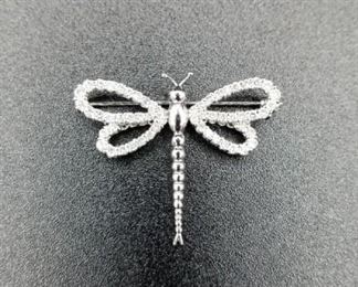 Platinum (90%) and diamond dragonfly brooch