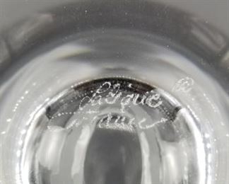 Lalique Aries vase maker's mark