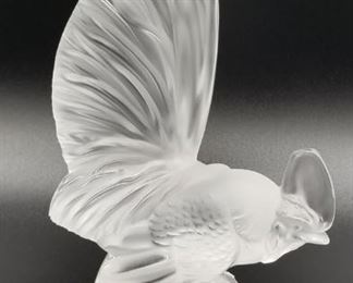 Lalique "Coq Nain" rooster art glass