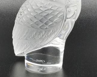 Lalique owl art glass