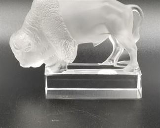 Lalique Bison / Buffalo art glass