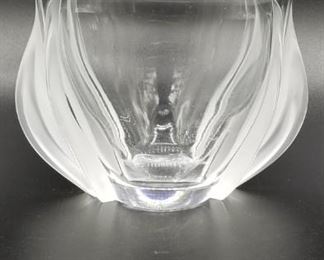Lalique "Deux Tulipe" crystal vase