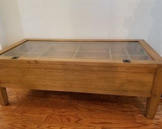display coffee table to show off your collectibles