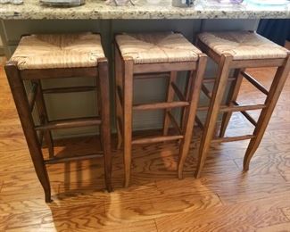 barstools - the 2 on the right match and will be sold as a set, the stool on the right is just a bit darker and priced separately
