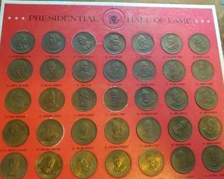 Franklin Mint Presidential Hall of Fame commemorative coin collection (George Washington through LBJ)