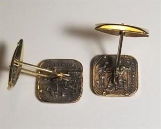 14K gold cufflinks with coins (back)