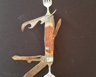 Vintage survival spoon/fork multi tool