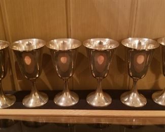 Set of 6 sterling silver goblets