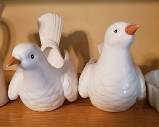 pair of ceramic doves