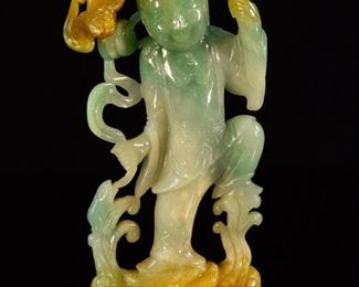 Chinese Jadeite Figurine of Louhai