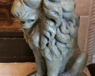 lion statue decor (located outdoors)
