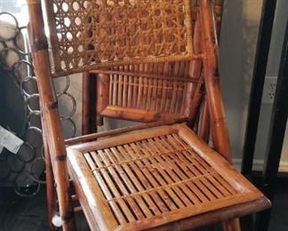 folding bamboo chairs - set of 2