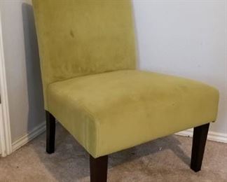 green upholstered side chair