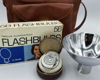 Flash accessories including vintage Bertram Chrostar light meter - all sold separately