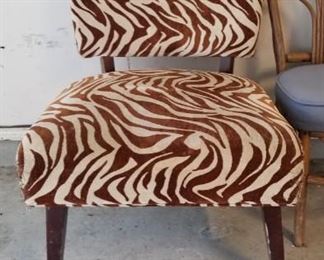 upholstered animal print side chair
