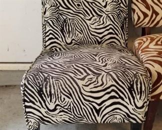 upholstered animal print side chair