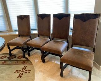 4 nailhead dining chairs for sale