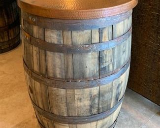 Vintage barrel with copper top