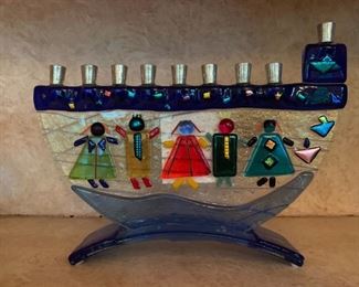 Art Glass Menorah