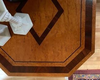 Detail of Inlaid John Widdicomb Stand
