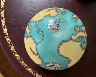 Tiffany Lidded Dish with Map