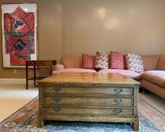 Three Drawer Flat File Style Coffee Table