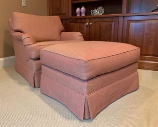 Rudin Swivel Armchair with Ottoman on Casters