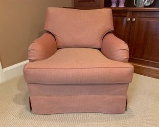 Rudin Swivel Armchair with Ottoman on Casters