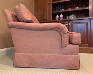 Rudin Swivel Armchair with Ottoman on Casters