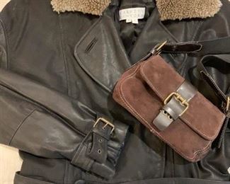 Barney's New York Leather Trench Coat, Barnet's New York Purse