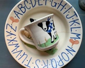 Studio Pottery, Children's Cup and Plate Set
