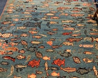 Gabbeh Area Rug with Fish Motif