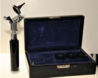 WWII Bausch & Lomb May Model  Otoscope Ophthalmoscope Diagnostic Boxed Set