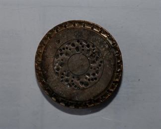 RARE REVOLUTIONARY OFFICERS SILVER AND BRASS COAT BUTTON  