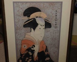 ORIGINAL JAPANESE WOODBLOCK PRINTS ~ ARTIST: TOSHUSAI SKARAKU TITLE:    SEGAWA TOMISABURO II AS YADORIGIDATE:     1794