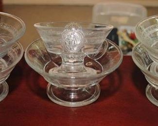 EAPG RICHARDS & HARTLEY CUPID & VENUS PATTERN GLASS SHERBETS 