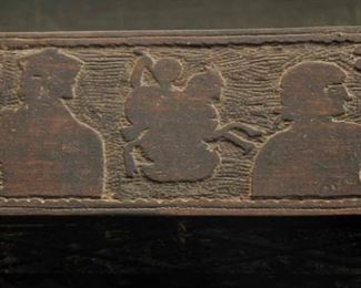 ANTIQUE CARVED BRIDES JEWELRY BOX FROM  ENGLAND  