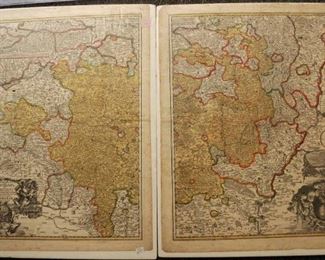 18th CENTURY GERMAN MAP IN TWO SECTIONS