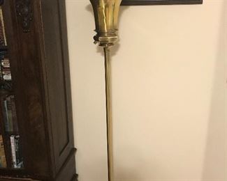 Solid brass torchiere lamp 65 inches tall.