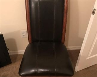 Black leather chair.