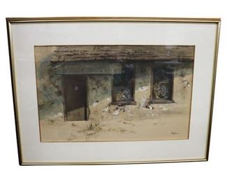 Rare watercolor by Philip Jamison.