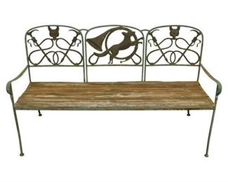 Early Hunt Bench with wonderful depiction of Foxes.