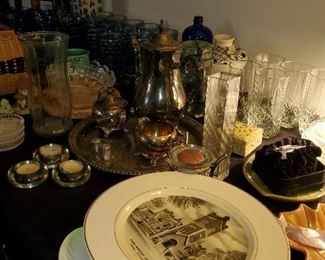 LOADS of plates, glassware & vases